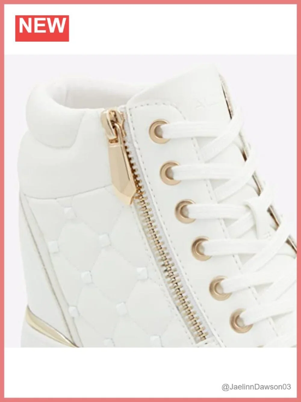 ALDO Ailannah Quilted Lace-Up Wedge Sneaker Women's Size 3